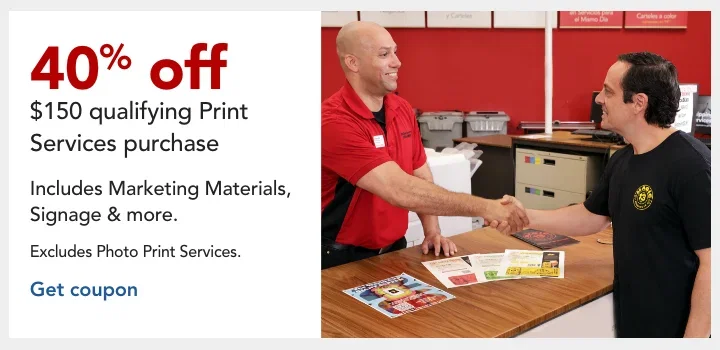 40% off $150 qualifying print service