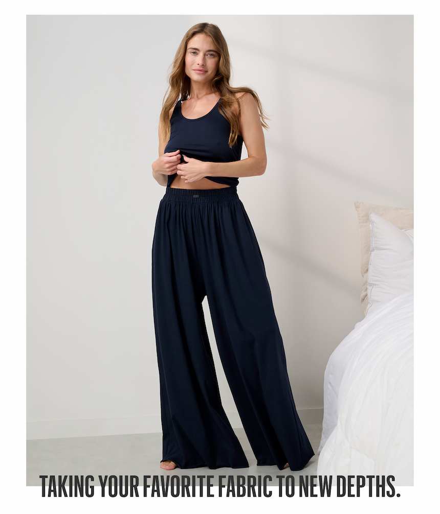 organic pima wide leg pant 