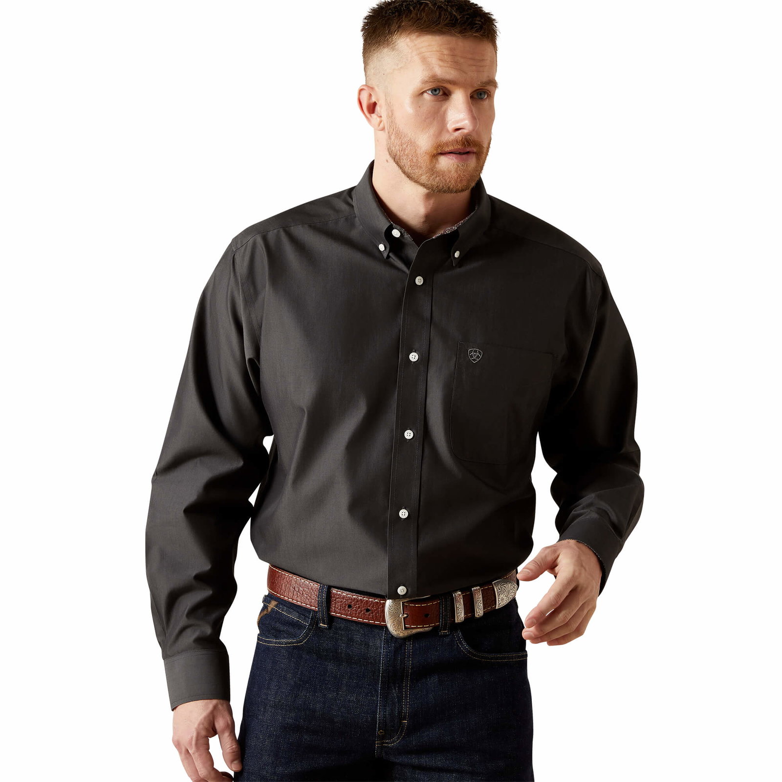 Wrinkle Free Solid Pinpoint Oxford Classic Fit Shirt