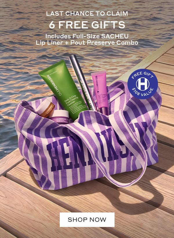 LAST CHANCE TO CLAIM 6 FREE GIFTS INCLUDES FULL-SIZE SACHEU LIP LINER + POUT PRESERVE COMBO