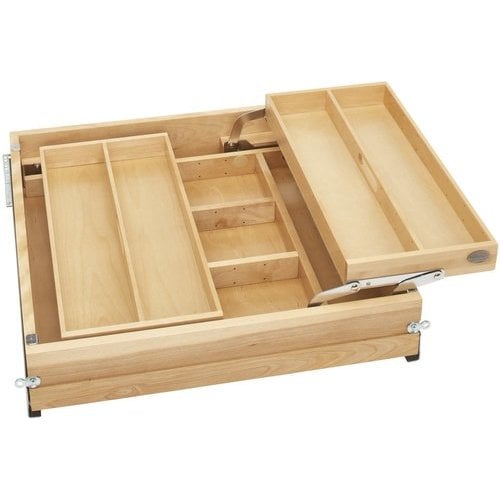 Rev-A-Shelf 4WTMD-24H-1, Replacement MAXX Drawer Wood Base Cabinet System for 21 Inch Cabinet Opening Width, Light Brown (Slides Not Included)