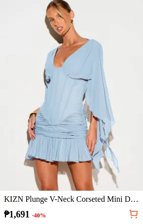 KIZN Plunge V-Neck Corseted Mini...