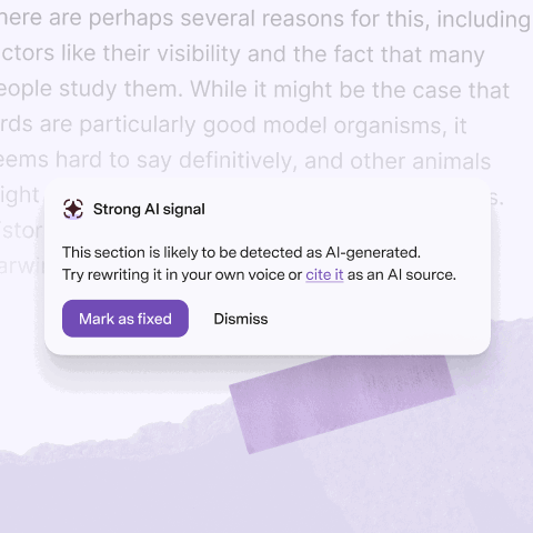 Notification warns of AI-generated content detection.