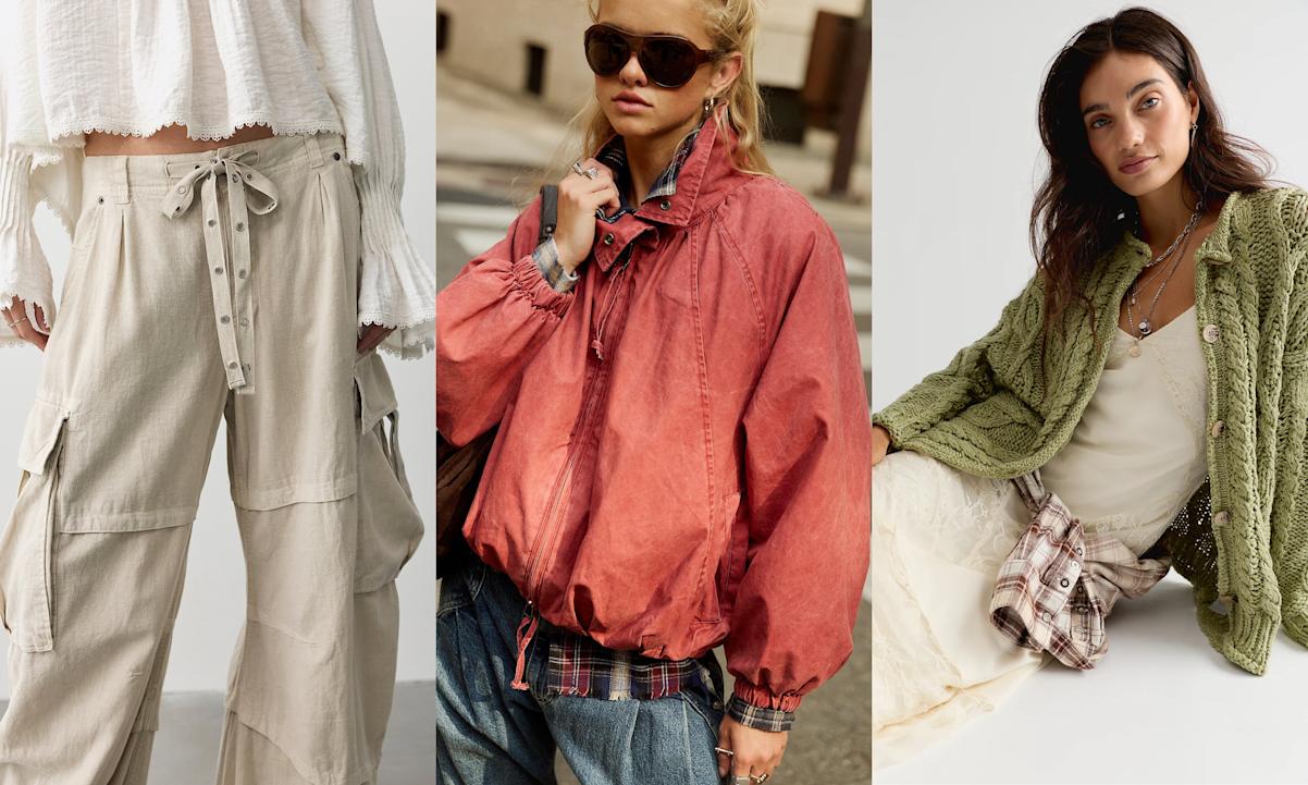 cargo pants, jacket, sweater