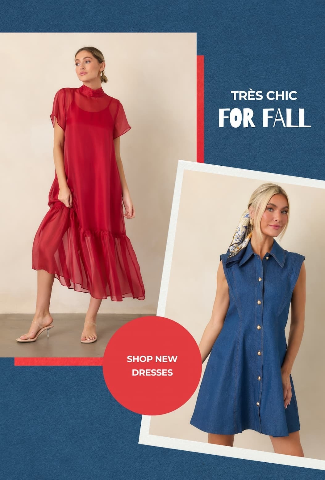 'Très chic for fall. Shop new dresses."