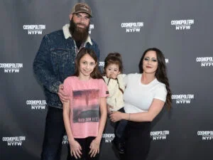 David Eason, Marissa Eason, Ensley Eason and Jenelle Eason attend the Cosmopolitan NYFW fashion show during New York Fashion Week at Tribeca 360 on February 08, 2019 in New York City.