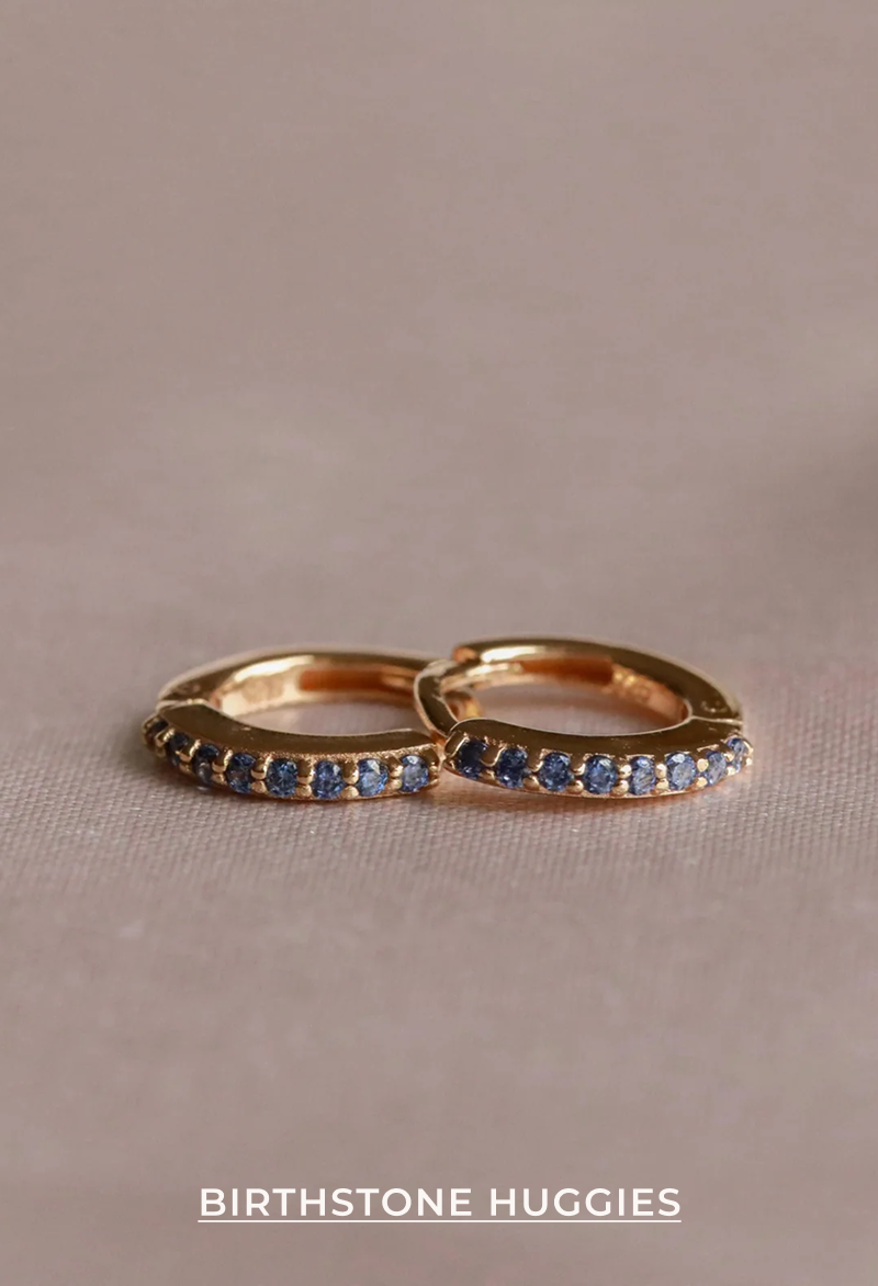 Birthstone huggies