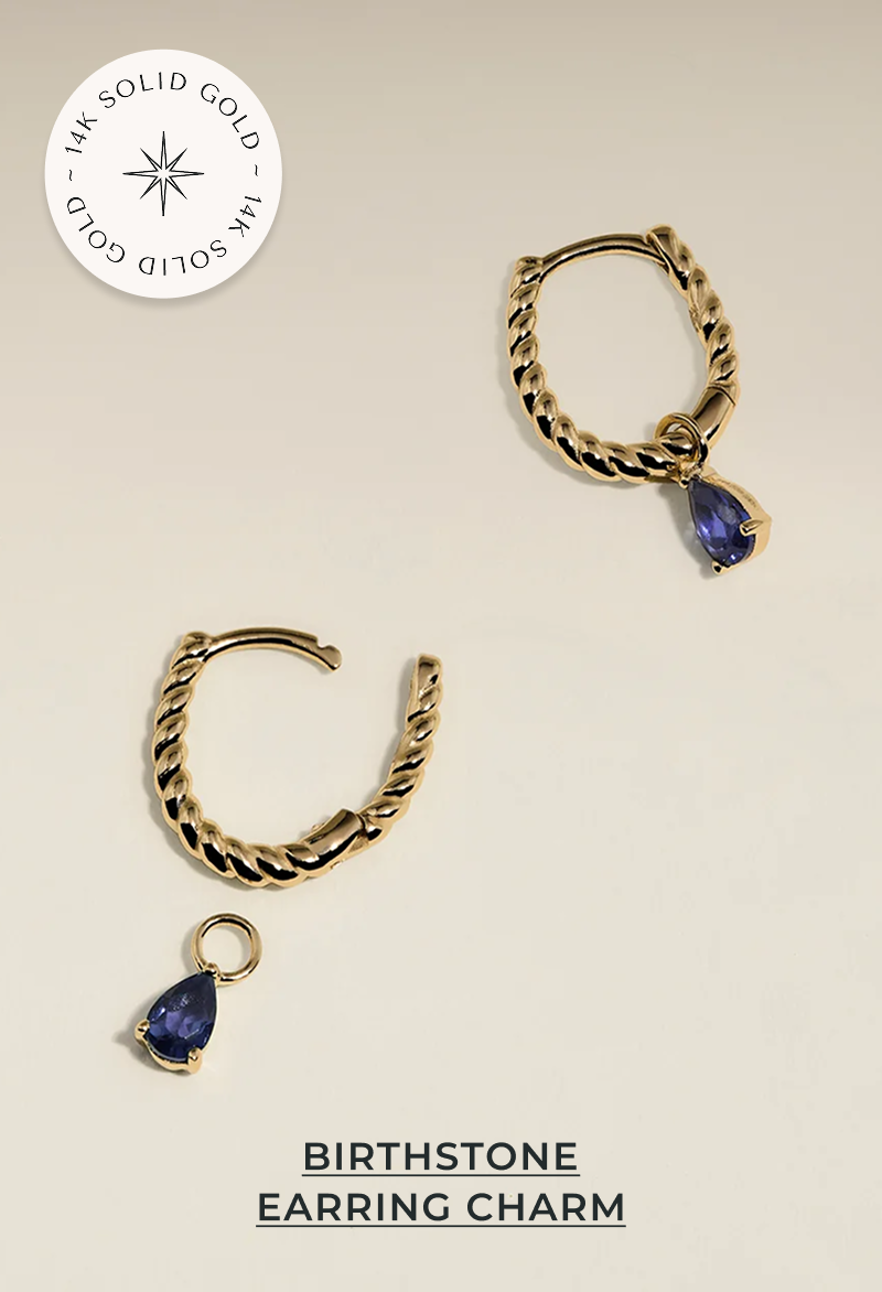 Birthstone earring charm