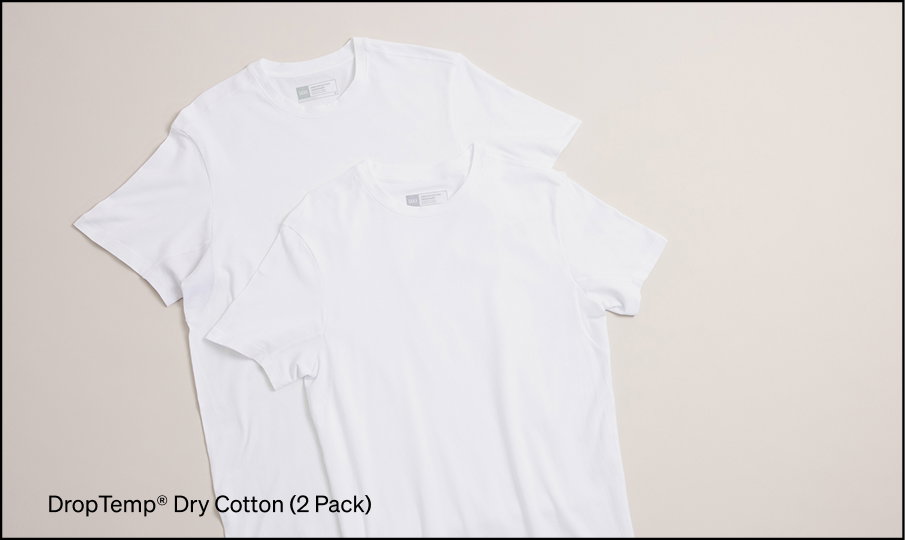 DropTemp® Dry Cotton Cooling Crew Neck Undershirt (2 Pack)