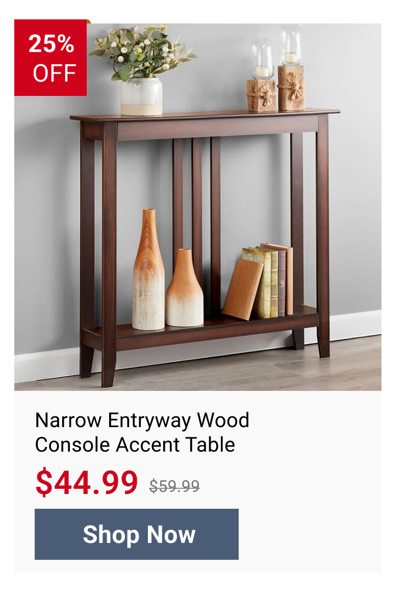 Narrow Entryway Wood Console Accent Table