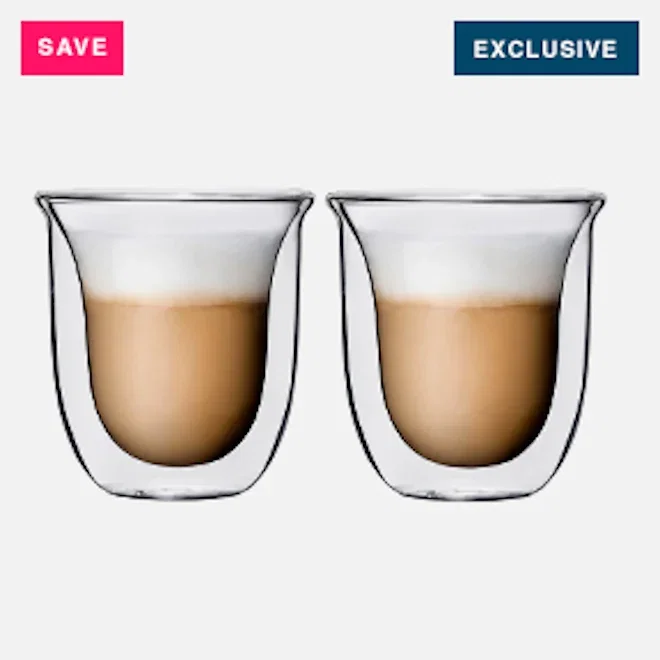 Humble & Mash Double Walled Barista Cappuccino Glasses, Set of 2