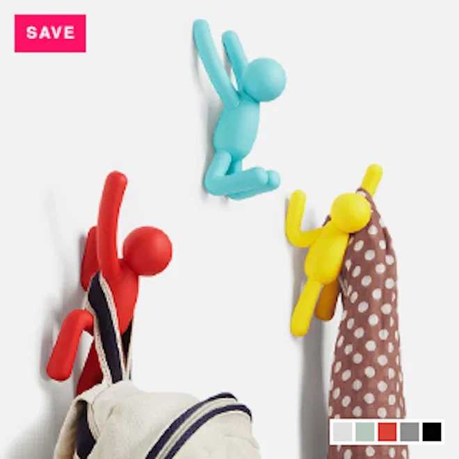 Umbra Buddy Moulded Wall Hooks, Set of 3