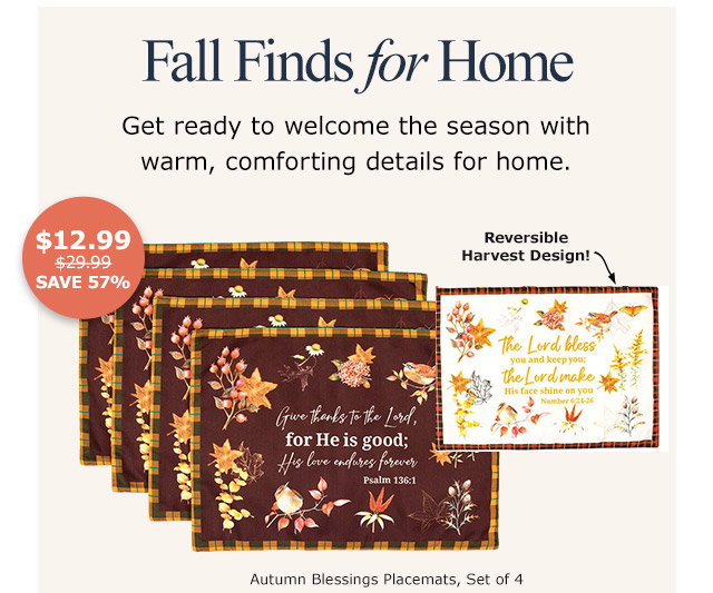 Fall Finds for Home | Autumn Blessings Placemats, Set of 4