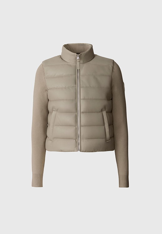 LEELO Hybrid Leather Down Bomber Jacket