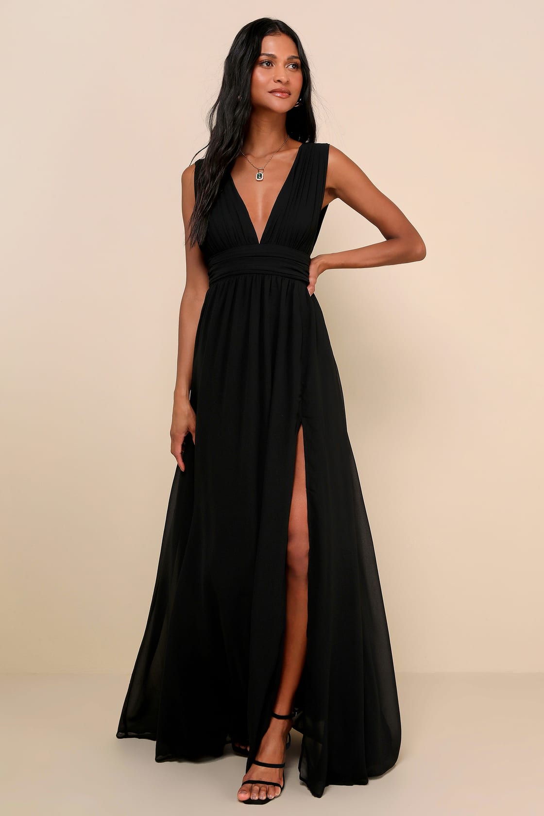 Image of Heavenly Hues Black Maxi Dress