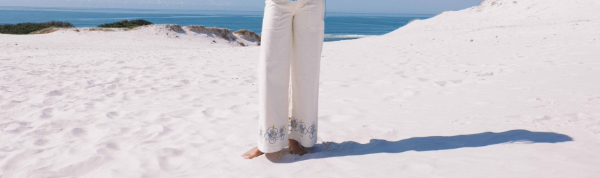 Hibiscus Wave 5-Pocket Pants