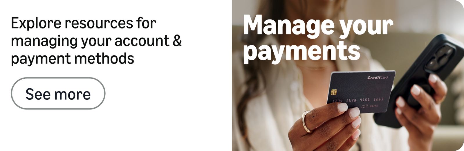 Manage your payment methods