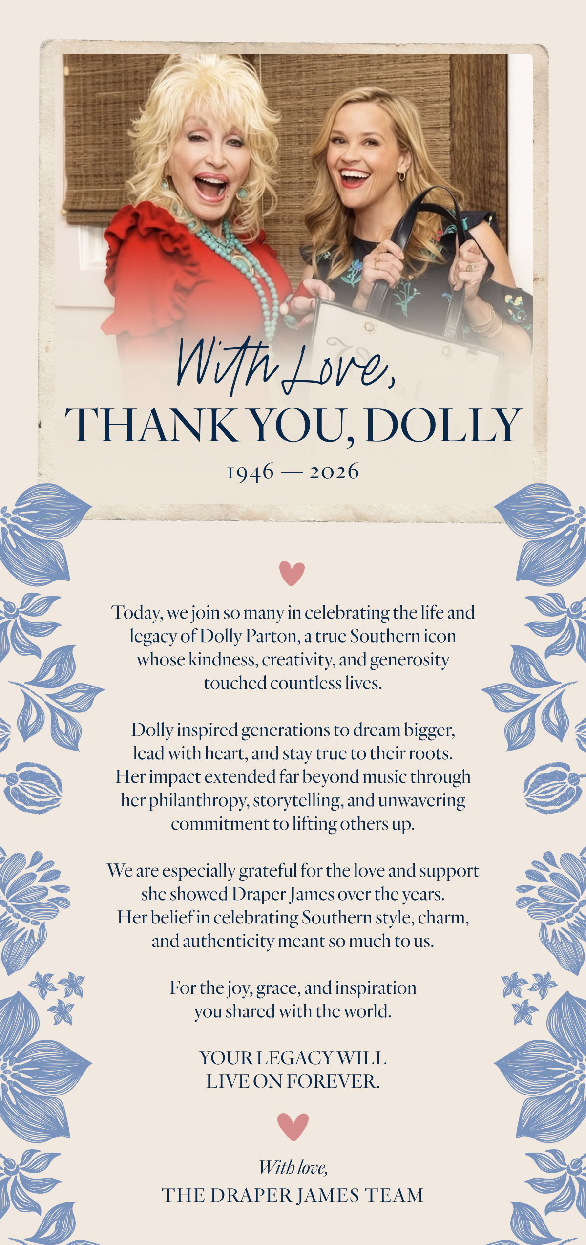 Thank you, Dolly
