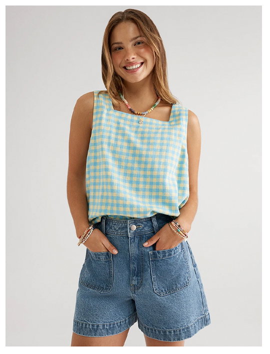 LUNA PATCH POCKET DENIM SHORT