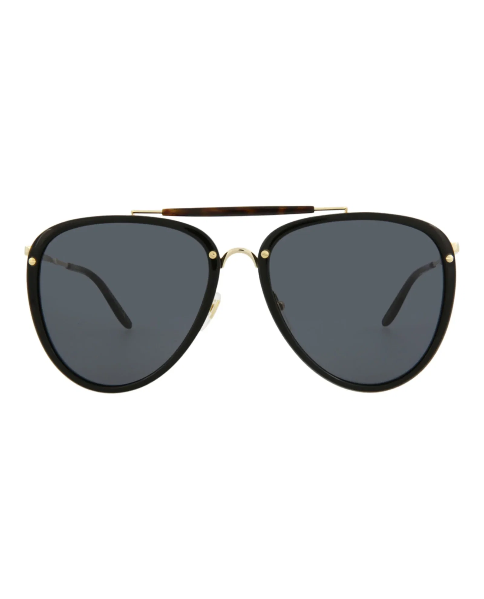 Image of Gucci Mens Aviator Black Gold Grey Fashion Designer Eyewear