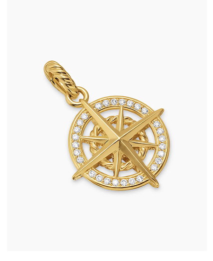 Compass Amulet18K Yellow Gold with Diamonds, 21.3mm