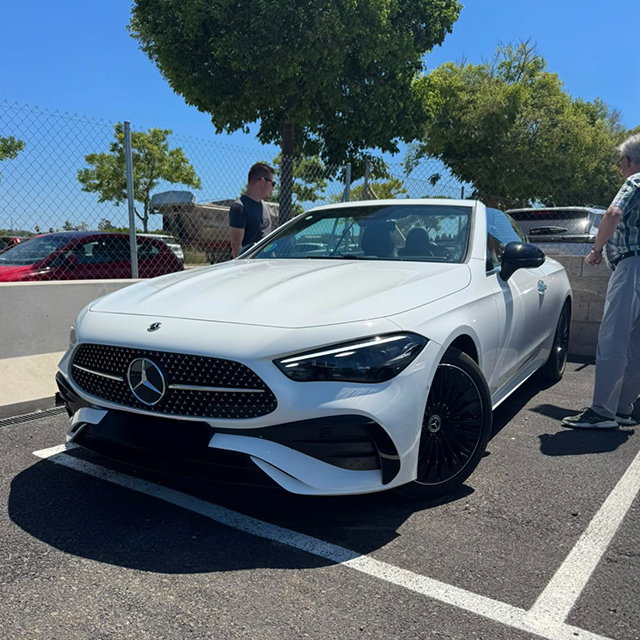 A white Mercedes.