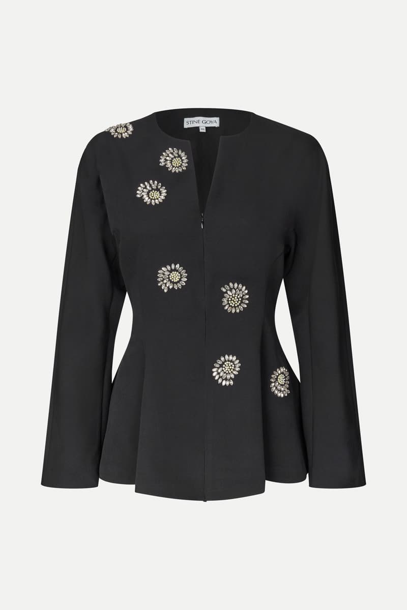 Flared Hem Zip-Up Top - Pearl Of Order