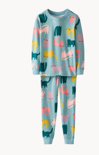 Playful Cats on Cameo Blue HannaJams™ Pajama Set