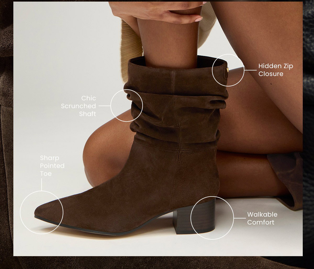 Kuvania Bootie in Brownie Suede