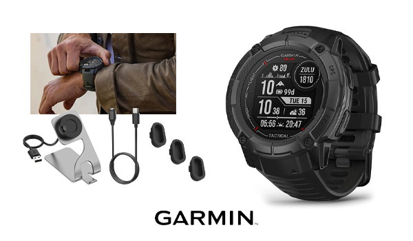 Instinct 2X Solar Rugged GPS Smartwatch, Tactical Edition + Accessories Bundle