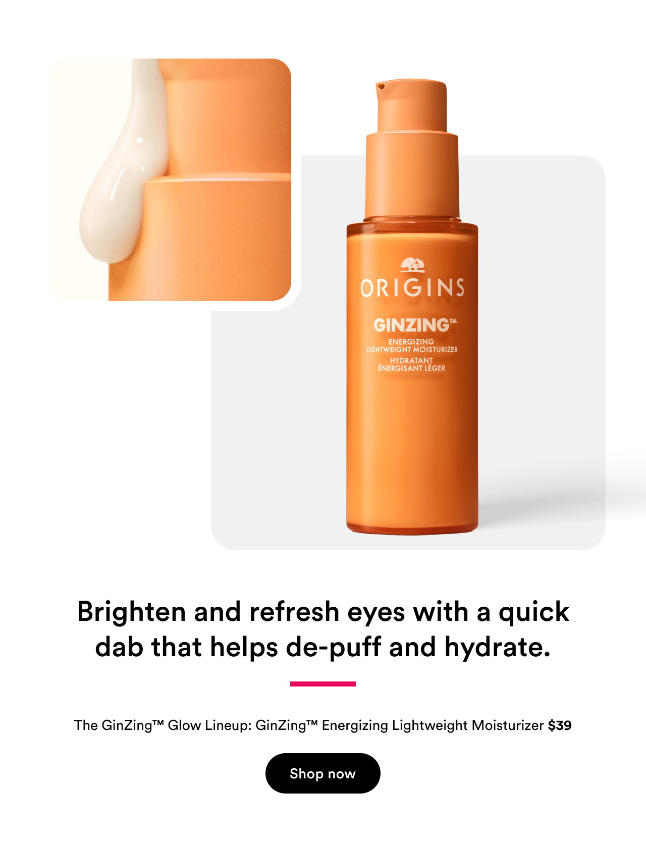 Brighten and refresh eyes with a quick dab that helps de-puff and hydrate | Shop now