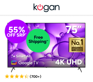 Kogan 75" LED 4K Smart AI Google TV Product Image