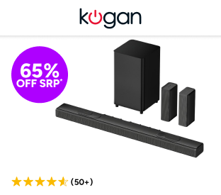 Kogan 9.1.4 Channel Dolby Atmos Soundbar with Wireless Subwoofer & Rear Speakers Product Image