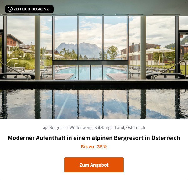 Moderner Aufenthalt in einem alpinen Bergresort in Österreich