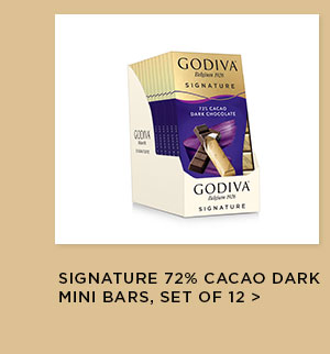Signature 72% Cacao Dark Chocolate Mini Bars, Set of 12