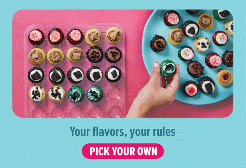 Your flavors, your rules! Pick your own cupcake 50-Pack now.