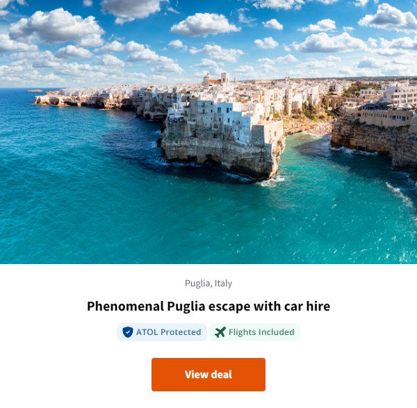 Phenomenal Puglia escape with car hire