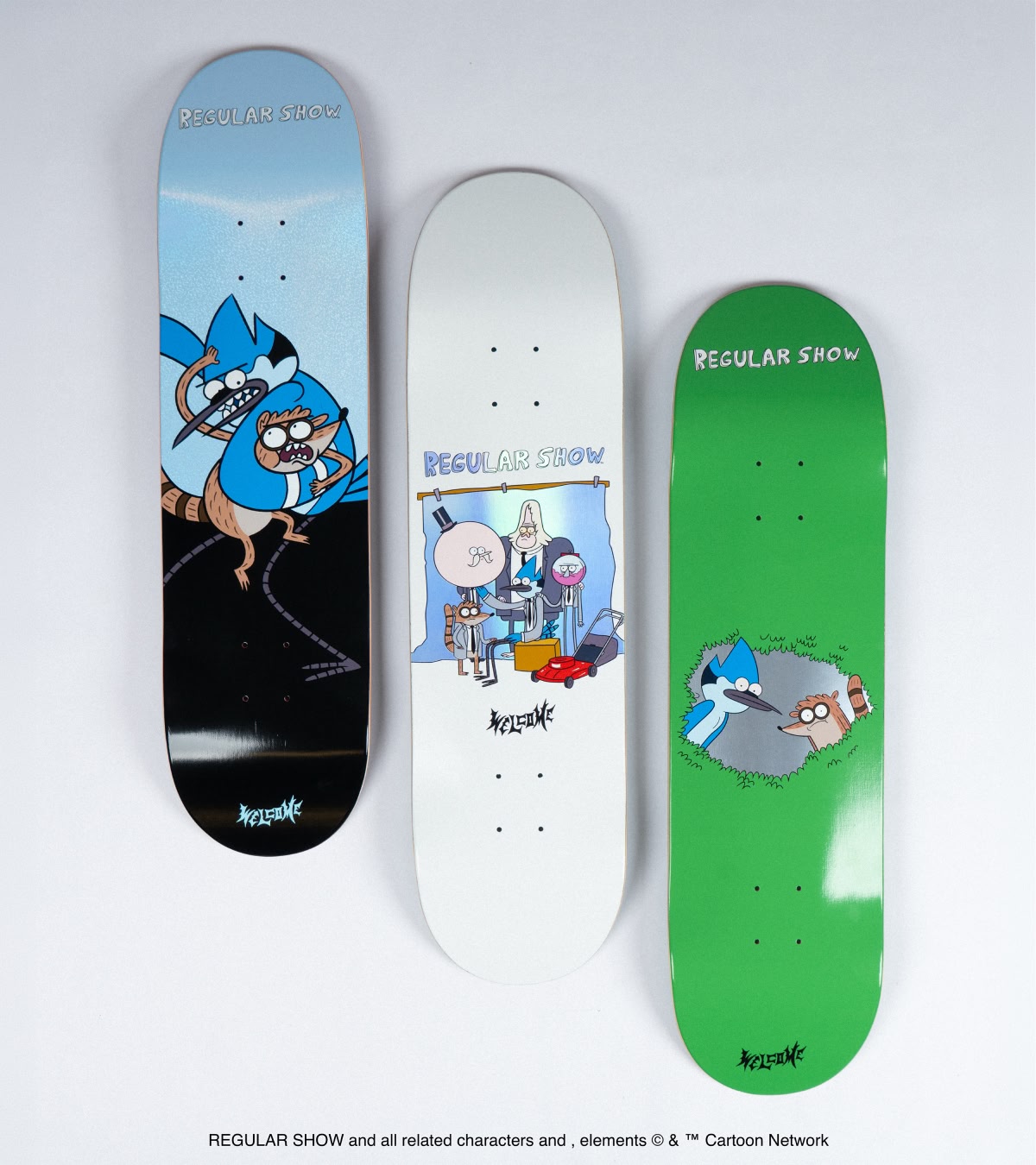 Shop Welcome Skateboards, featuring new collab with Regular Show