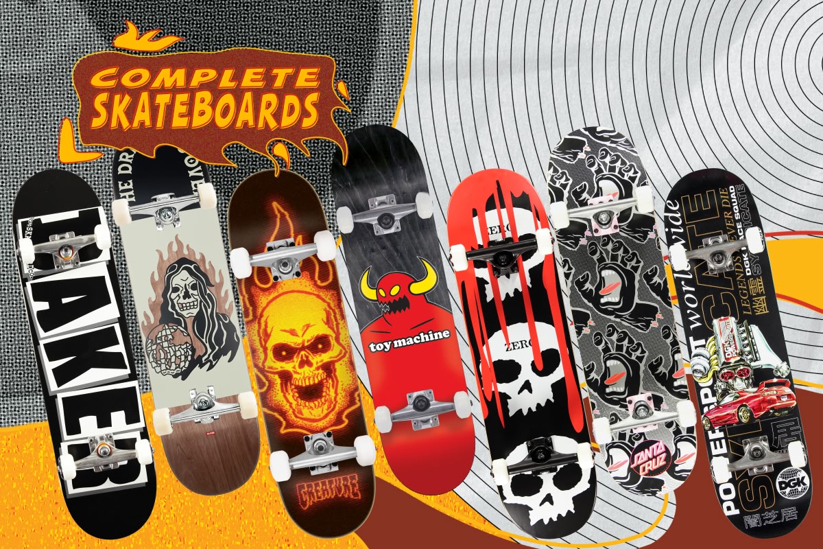 Shop skate completes from Anti-Hero, Zero, Santa Cruz and more