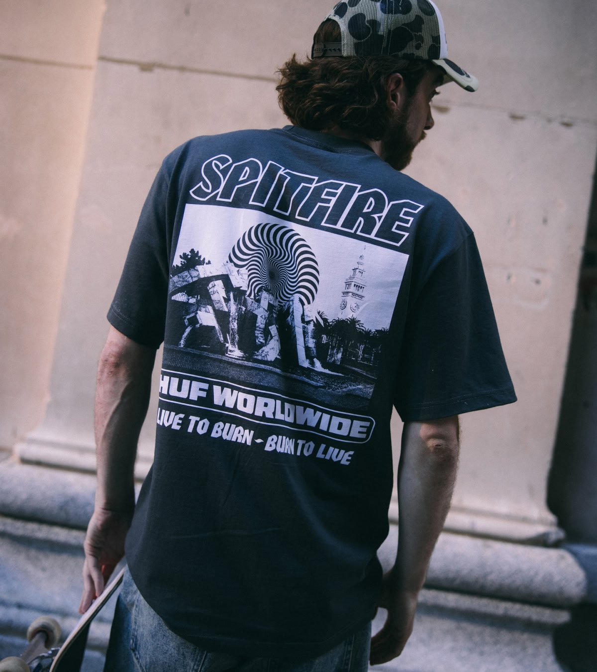 Add men's skate tees, including graphic tees from the HUF x Spitfire collab
