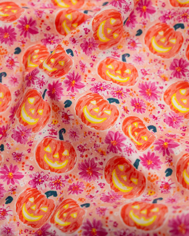Floral Jack-O-Lantern Smocked