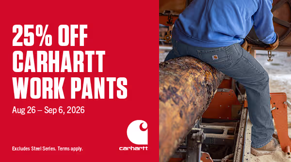 25% off carhartt work pants
