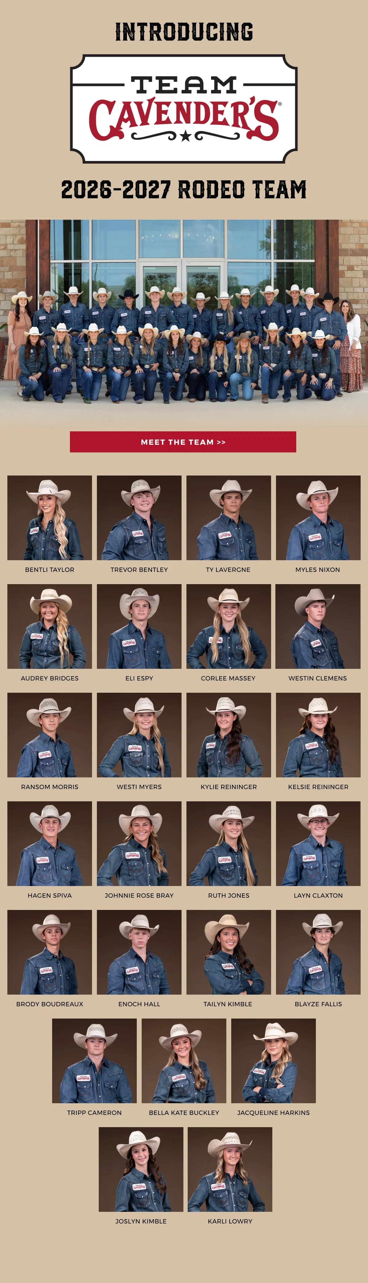 INTRODUCING 2026-27 RODEO TEAM | MEET THE TEAM >>