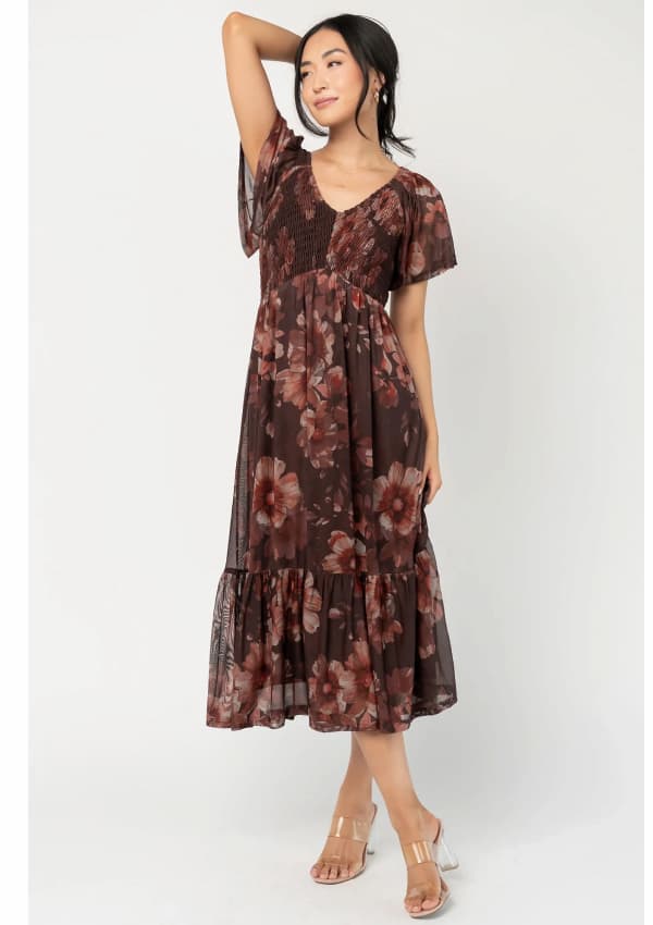 Livia Mesh Midi Dress