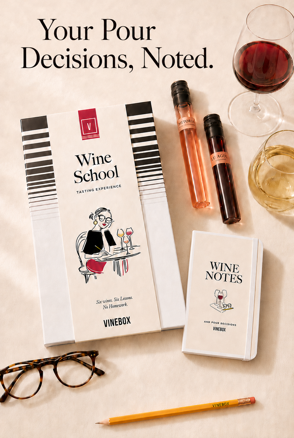 Wine School Tasting Experience with Wine Notes Journal