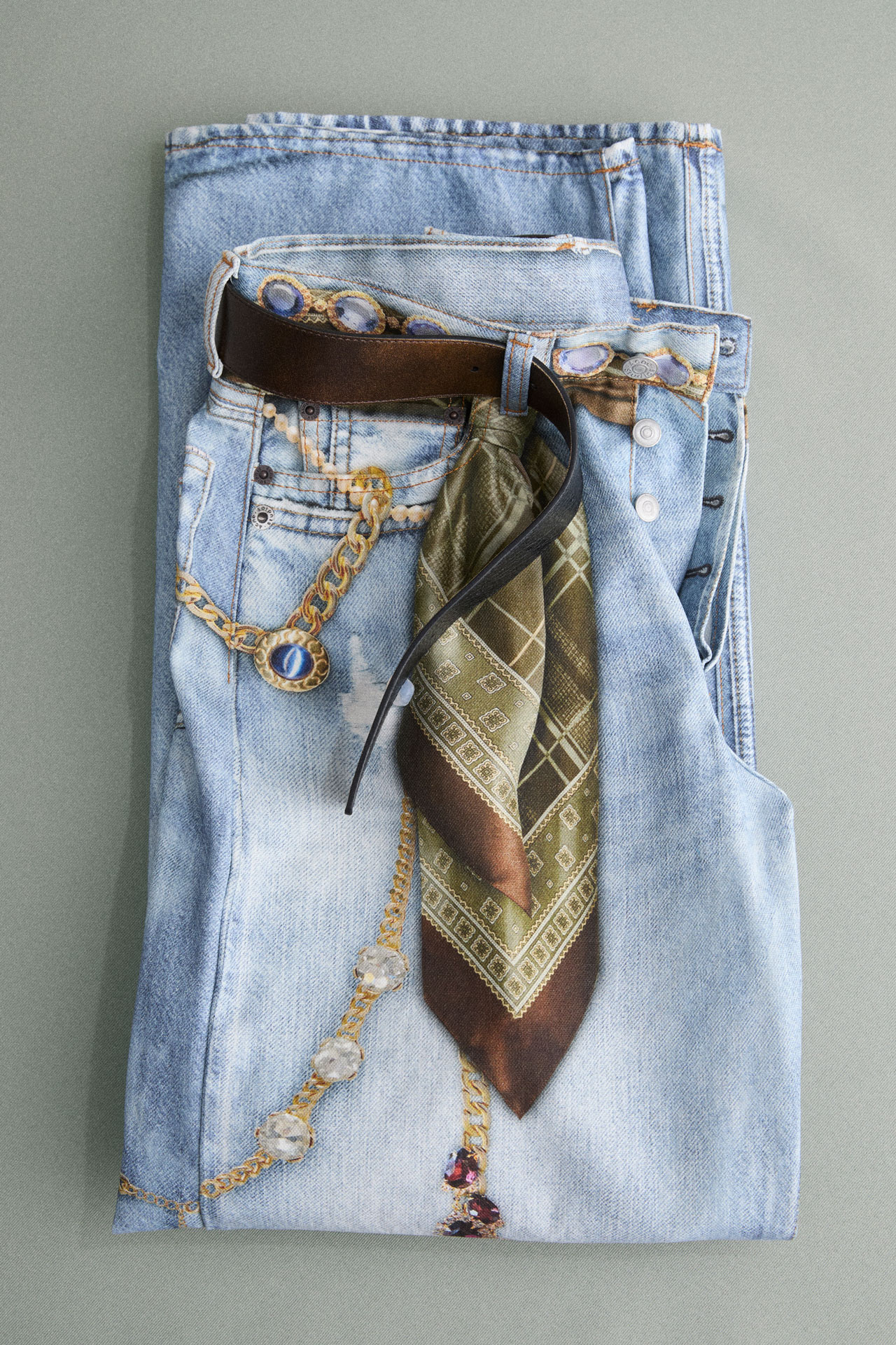 Jewelled Illusion On Denim