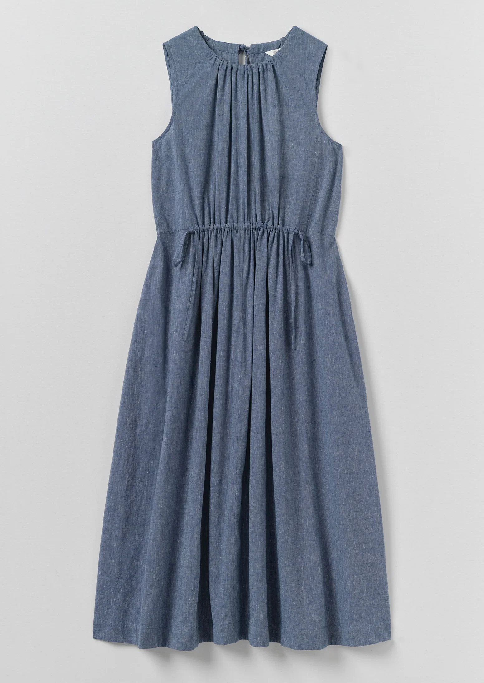 Image of Martha Cotton Linen Chambray Dress | Chambray Blue