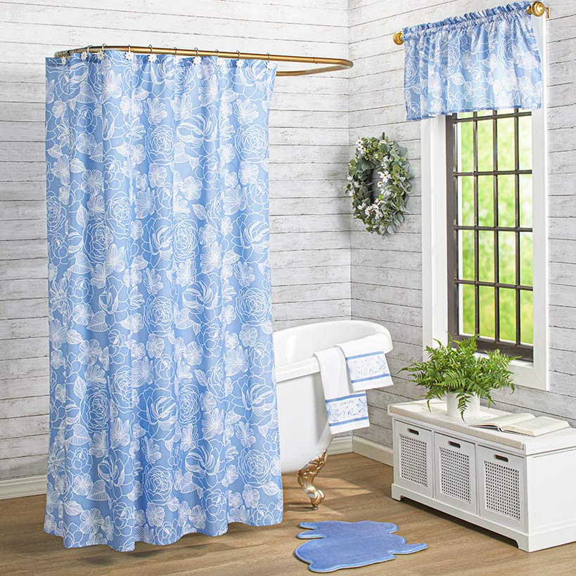 Image of Blue Floral Bath Collection