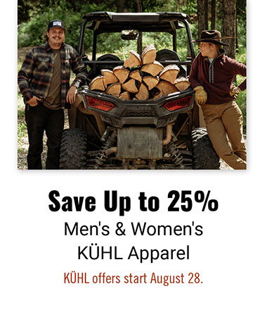 Save Up to 25% Men's and Women's KUHL Apparel