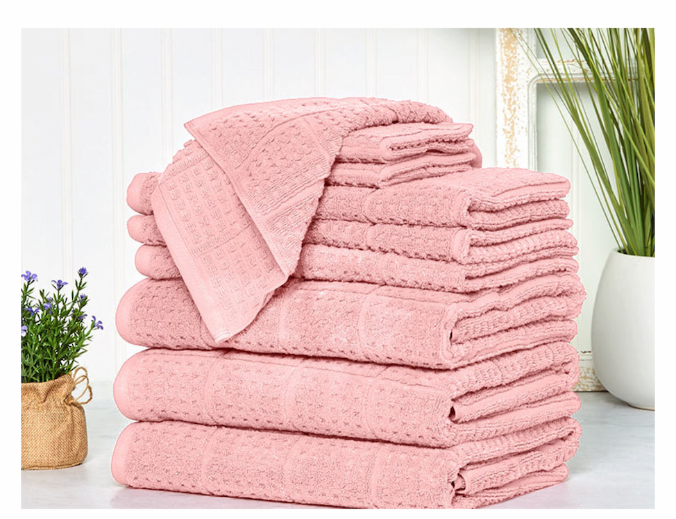 Quick Dry 100% Cotton Bath Towels, 6 Piece Set